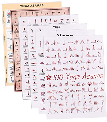 BESPORTBLE 6st Yoga-asanas-Poster Yoga-Stuhl Innenausstattung Für Damen Poster Zum Yoga-Training Goblincore-raumdekoration Yoga-wandposter Yoga- Empfindlich Fräulein Segeltuch Plakatwand