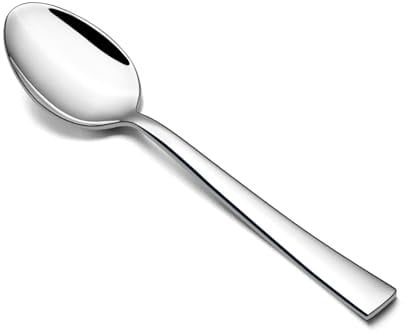 Onader Stainless Steel Teaspoons, 12 Piece Square-Edge Small Spoons Cutlery for Tea, Dessert, Ice Cream, Coffee, Healthy & Non-Toxic, Mirror Polished & Dishwasher Safe, 13.5cm
