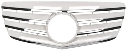 MCLlt Kompatibel for Benz 2007 2008 2009 E-Klasse W211 Grill im CL-Stil, schwarz/Silber/weiß/Chrom vorne, Renngrill(Style D)