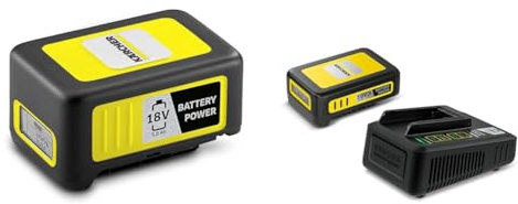 Kärcher Batterie Power Chargeurs de Piles 18V / 5 Ah 24450350 & 18 V Set Battery Power 18/25, Batterie 18 V/2,5 Ah et Chargeur Rapide, Batterie Lithium-ION