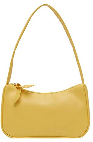 compatible with Motorrad Taschen Wasserdicht Retro Women Solid-Colour-Reißverschluss Telefontasche Handtasche Umhängetasche Tennis Taschen Herren (Yellow, One Size)
