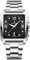 JewelryWe Herrenuhr Edelstahl Rechteckige Uhr: Herren 30m Wasserdicht Kalender Analog Quarz Armbanduhr Männer Silber Edelstahlarmband Leuchtend Uhr mit Schwarz Eckigem Römischen Ziffern Zifferblatt