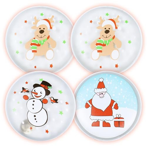 Taschenwärmer Wiederverwendbar, 4er Set Taschenwärmer Weihnachten,Taschenwärmer Knicken, Handwärmer Weihnachten, Weihnachten Hand Wärmer, Taschenwärmer Kinder, Wärmekissen für Kalte Tage