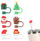 6 Piezas de Funda para Pajitas, Tapa para Pajita para Taza Stanley Accesorios para Taza Navideña Cubierta para Pajita para Stanley Tazasde 30 y 40 Oz con Asa