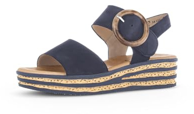Gabor Damen Plateausandalen 64.550-4 cm Plateauabsatz & Klettverschluss - Elegante Sandalen & Slides für Damen - Blue 16