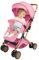 Passeggino a canna da bambino ultra leggero, compatto, pieghevole e reclinabile dalla nascita a 25 kg, con sistema trolley, copertura antipioggia inclusa e cappuccio espandibile-B-rosa