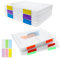 6 Pcs Multicolor A4 File Box Set, Transparent Plastic Storage Boxes, Portable Document Holders with Waterproof BuckleDocuments