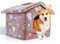 Nobleza Casa para Perro pequeños, Cama para Gato con colchón extraíble, Plegable Casa para Gatos, Perros Conejos, 53x50x43cm L, Marrón