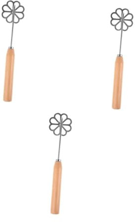 DECHOUS 3 Sätze Pie Löffel Bratform Kuchenbäcker Werkzeug Kräuseln Standmixer Waffeleisen Pommes-frites-halter Mini-herz-ausstecher Gitter Kuchenformen Zum Backen Roti Rad Holz Silver
