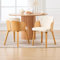 chairus Esszimmerstühle 2er Set Samt Küchenstühle Akzentstühle für Esszimmer Armlehnstühle Polsterstühle mit Holzbeinen Wohnzimmer Küche (Beige-2)