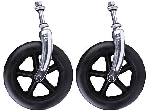 Lot de 2 roulettes de Rechange pour Fauteuil Roulant, 6, 7, 8, Roues Avant Solides, axe de Montage 1/2, Assemblage de Roues pour déambulateurs