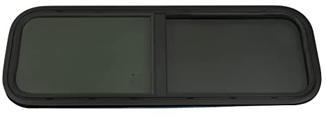 Ventana de exposición para caravana, 90 x 30 cm, ventana con mosquitera y cristal negro, 20% de transmisión de luz, impermeable, protección UV, universal para chapa de 2-6 mm
