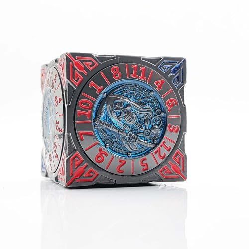 Fidget Spinner Würfel für DND, 7-in-1 Würfel-Set aus kubischem Metall mit 3D-Relief für Dungeons and Dragons, polyedrische Rollenspiel-Würfel, Fantasy-D&D-Tisch-RPG, Schwarz