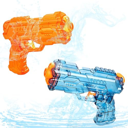 Pistola ad Acqua, Pistola ad Acqua Giocattolo Bambini, 2 Pezzi Pistole ad Acqua Giocattolo in Plastica, Set Pistola ad Acqua per Bambini per Estivi Feste All'Aperto, Piscina, Spiaggia, Giochi, Regali