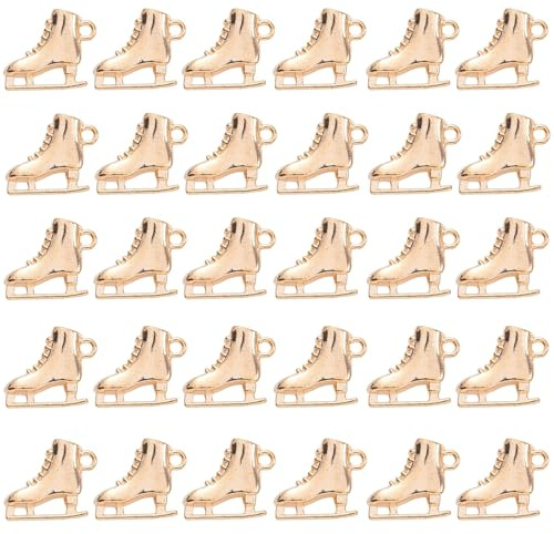 YIZITU 30 Stück stilvolle Schlittschuh-Schmuck-Anhänger, stilvoller Schlittschuh-Anhänger, geeignet für Halsketten und Bastelarbeiten