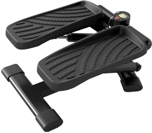 SPORTNOW Mini Stepper Fitness Disque de Torsion 2 en 1 Hauteur Réglable | Pédales Antidérapantes Surdimensionnées, Écran LCD, 100 kg, Maison GYM, Aucun Assemblage Requis