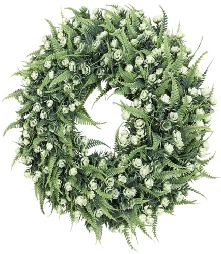 TOYANDONA Blumenkranz Künstlich Mit Realistischen Blüten Und Grünen Blättern Tür Willkommenskranz Als Haustür Blumenkranz Kranz Hängen Für Valentinstag Deko Party Und Wohnraum