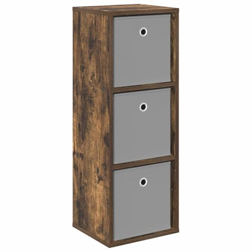 vidaXL Sideboard mit Schubladen Geräucherte Eiche 30,5 x 27 x 84,5 cm, Wohnzimmer Sideboard, modernes Design, Robustes freistehendes Regal, ordentlich und elegant