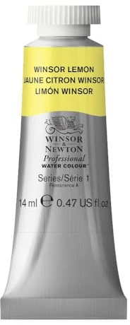 Winsor & Newton 0105722 Professional Aquarellfarbe, lebendige Wasserfarben in Künstlerqualität, hohe Farbbrillanz & Leuchtkraft, lichtecht, Archivqualität, 14ml Tube - Winsorzitron