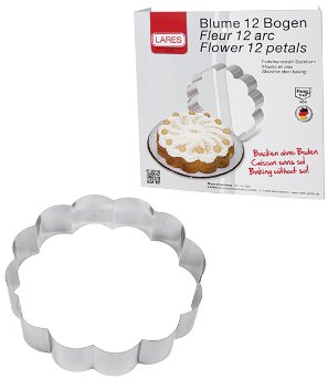 LARES Edelstahl-Tortenring Blume 12 Bogen Edelstahl rostfrei 27 cm