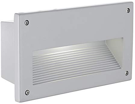 EGLO Außen-Einbauleuchte Zimba, 1 flammige Außenleuchte, Wand-Einbaulampe aus Aluguss und Glas, Farbe: Silber, weiß, Fassung: E14, IP44