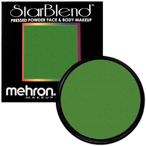Mehron Makeup StarBlend Cake Makeup | Wet/Dry Pressed Powder | Powder Foundation | Green Face Paint & Body Paint 2 oz (56g)
