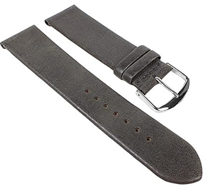 Herzog Design I Uhrenarmband weiches Kalbsleder Grau 22676S, Stegbreite:22mm