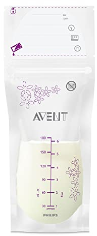Philips Avent Lot de 25 Sachets de conservation pré-stérilisés sans BPA pour lait maternel, 180ml (Modèle SCF603/25)