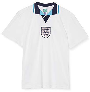 Score Draw England 1996 European Championship Retro Shirt White Large Polyester