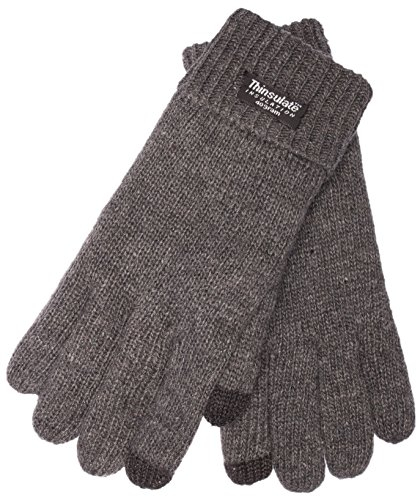 EEM Damen Strickhandschuhe Weiche Wolle 3M Thinsulate Thermofutter Touch Funktion, Anthrazit, Medium