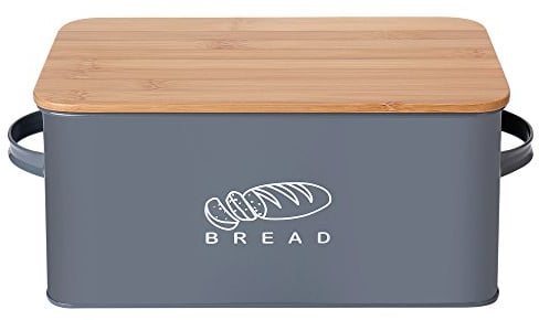 GA Homefavor Panera Contenedor de Cocina para el Pan con Tapa de bambú, 30 * 16.5 * 15cm