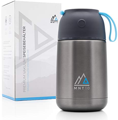 MNT10 Thermobehälter für Essen 450ml & 650ml + Gratis E-Book inkl. 20 Rezepte I Thermobecher Essen aus Edelstahl I Warmhaltebehälter I Thermogefäß für Speisen & Müsli to Go Becher (650 ml)