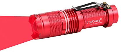 L'lysColors - ROTLICHT LED Taschenlampe 3 Modus Zoomable LED Rotlicht Taschenlampe