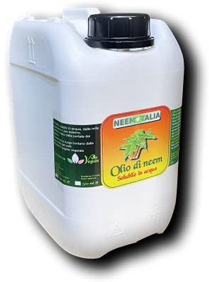 ARGAN ITALIA - Olio di Neem per Piante Biologico Idrosolubile (5 Litri) Neem Oil è una Soluzione Naturale Contro Afidi, Acari, Popilia Japonica, Ragnetto Rosso, Cocciniglia, Sicuro per l'Ambiente