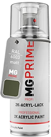 MG PRIME RAL 6003 Olivgrün/Olive green matt 2K Acryl Spraydose Sprühdose 400 ml schnelltrocknend