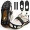 Eis-Schneegriffe für Stiefel, Spikes, Steigeisen, Schneeschuhe, Eisgreifer, Traktionsstollen für Schuhe, mit 24 Edelstahl-Spikes für Walking, Joggen, Klettern, Wandern