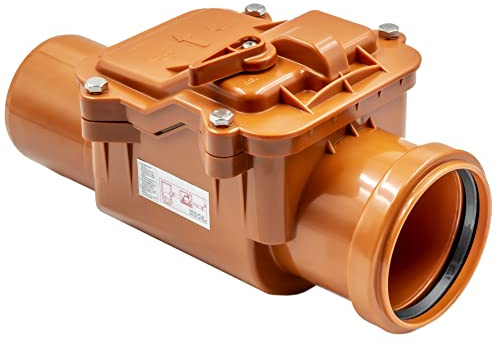 KNM Trade Rückstauklappe Horizontal DN75 Ventil Orange | ABS, waagerechte Montage, stapelbar, Schutz vor Nagetieren, kompatibel mit KG-/HT-Rohren