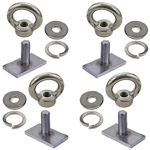 Ringschrauben mit Muttern, Edelstahl, M8-Gewinde, robust, 4 Stück