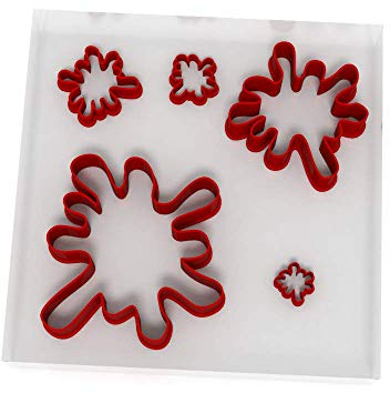 Custom Cutters Paint Splat Shape Cutters | Set of 5 Plastic Cutter for Baking, Fondant, Clay, Pastry, Icing, Jewellery (1.5/2/3/5/8CM)