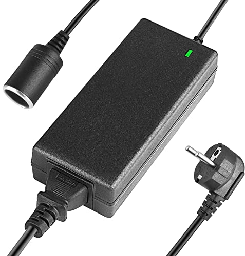 Shentian Presa accendisigari da, CA a CC Adattatore da 100 V-240 V a 12 V 8A Convertitore per caricabatteria per auto (Black 12V 8A)