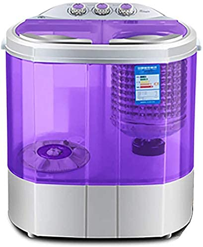 Portable Washing Machine Mini Camping Washing Machine, Twin Tub Washer Machine, Portable 220V Camping Caravan Travel Washing Machine and Spin Dryer Drying Washing Capacity 2.2KG UV Violet Lighting