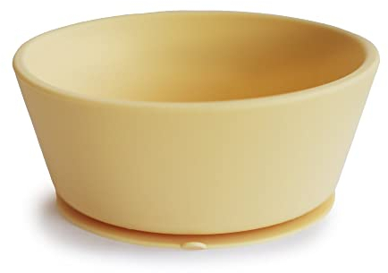 Mushie Silicone Suction Bowl | Non-Slip Silicone Suction Bowl for Babies & Toddlers | Material: Food Grade Silicone | Dishwasher & Microwave Safe (Daffodil)