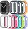 Pocoukate 12 Pezzi Cover con Vetro Temperato Protezione per Apple Watch Series 3 38mm, Series 2 38mm, Series 1 38mm, Custodia Rigida con Pellicola Protettiva per iWatch Series 3 2 1 38 mm