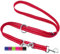 DEY - Premium Hundeleine Nylon 2m | Reflektierend | 3fach Verstellbar | für Kleine, Mittelgroße u. Große Hunde | viele Farben |Doppelleine Hund | Schleppleine | Führ-Leine | Welpenleine | Rot, L