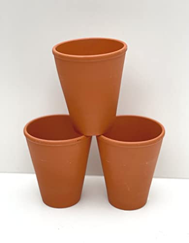 Terracotta Long Tom Rosen Plant Pots 10cm W x 11cm H (LT10) (Pack of 3)