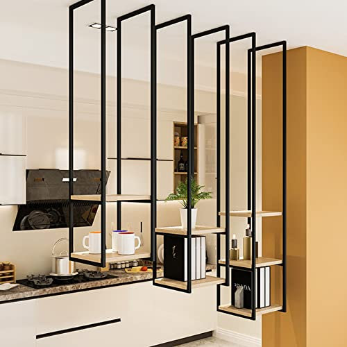 Deckenregal Hängend Küche Bar Deckenhänger , schwimmende Dekorationsregale aus Holz, Küchenregal, Topfpfannenregal, Blumentopfständer, Weinhalter für Wohnzimmer, Blumenladen, mit Eisenausleger