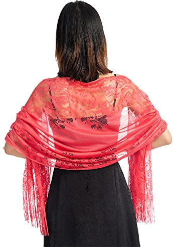 FAIRYGATE Schals & Tücher für Damen Schals und Tücher Damen Foulard bestickt Seidenschal Elegantes Retro-Design Schal Halsstola A0612