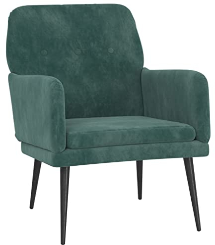 vidaXL Sessel Relaxsessel Relaxstuhl Loungesessel Polstersessel Wohnzimmersessel Lesesessel Fernsehsessel Polsterstuhl Dunkelgrün 62x79x79cm Samt
