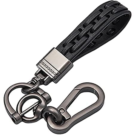 CloverCy Schlüsselanhänger Leder Männer Auto Schlüsselanhänger Leder Schlüsselband Geschenk für Damen Herren (braun)