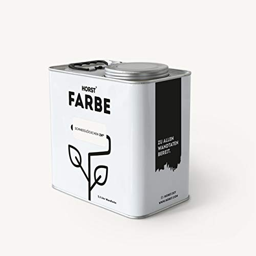 HORST Wandfarbe Schneeglöckchen 10L - Hochwertige Innen-Farbe - Hohe Deckkraft & Schnelltrocknend - Geruchsneutral - Spritz- & Tropffrei - 100% Natürlich - Weiß